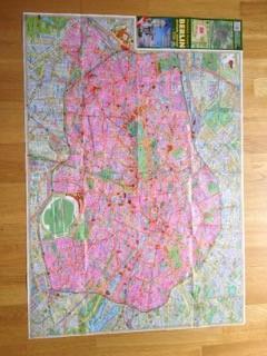 Map of Berlin showing Michael's walks in pink or orange